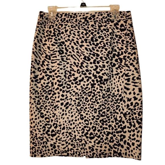 LOFT Leapord print pencil Skirt Size 4 with lining - Picture 1 of 5